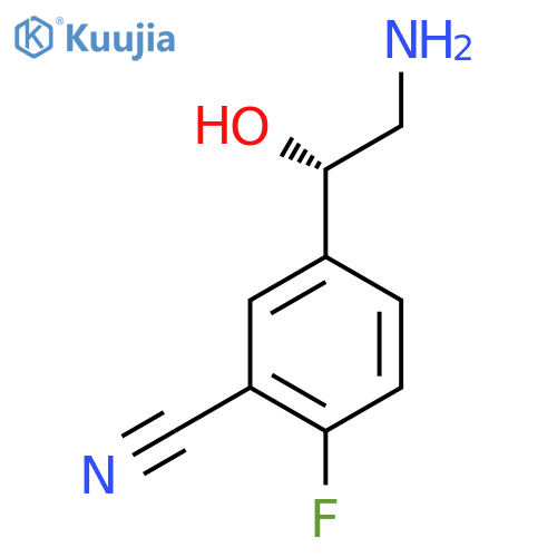 5-(1S)-2-amino-1-hydroxyethyl-2-fluorobenzonitrile structure