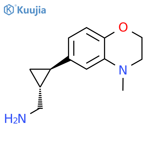rac-(1R,2R)-2-(4-methyl-3,4-dihydro-2H-1,4-benzoxazin-6-yl)cyclopropylmethanamine structure
