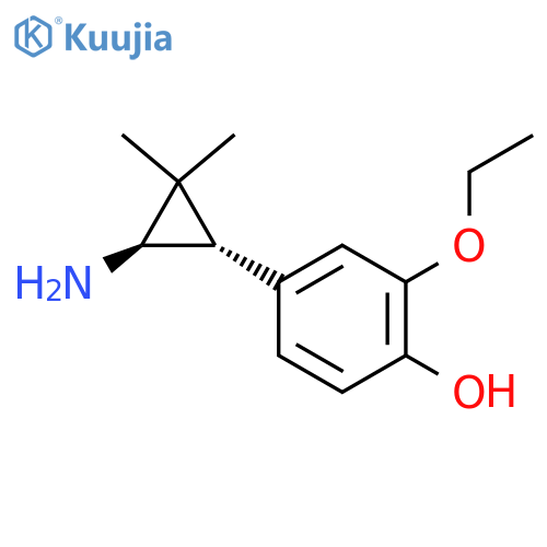 rac-4-(1R,3S)-3-amino-2,2-dimethylcyclopropyl-2-ethoxyphenol structure