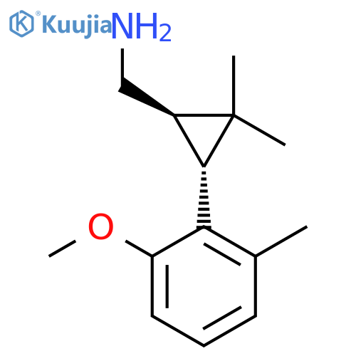 rac-(1R,3R)-3-(2-methoxy-6-methylphenyl)-2,2-dimethylcyclopropylmethanamine structure