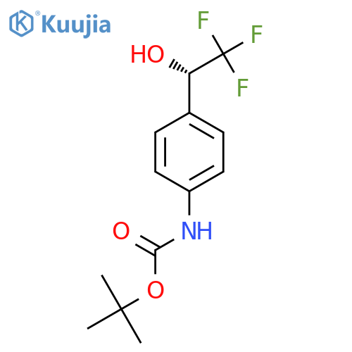 tert-butyl N-{4-(1S)-2,2,2-trifluoro-1-hydroxyethylphenyl}carbamate structure