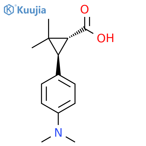 rac-(1R,3R)-3-4-(dimethylamino)phenyl-2,2-dimethylcyclopropane-1-carboxylic acid structure