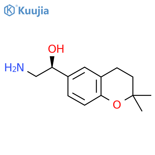 (1S)-2-amino-1-(2,2-dimethyl-3,4-dihydro-2H-1-benzopyran-6-yl)ethan-1-ol structure