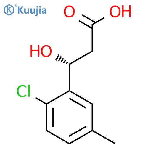 (3R)-3-(2-chloro-5-methylphenyl)-3-hydroxypropanoic acid structure