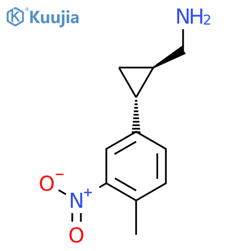 rac-(1R,2R)-2-(4-methyl-3-nitrophenyl)cyclopropylmethanamine structure