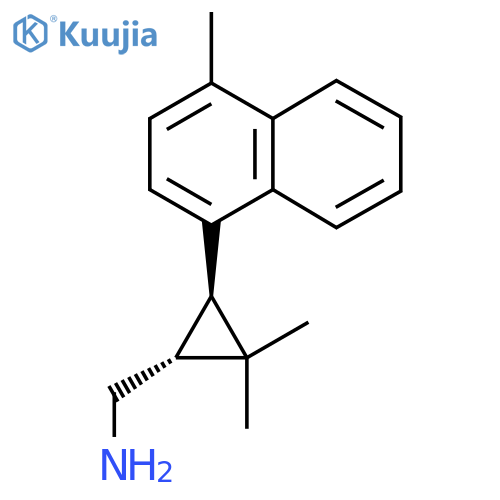 rac-(1R,3R)-2,2-dimethyl-3-(4-methylnaphthalen-1-yl)cyclopropylmethanamine structure