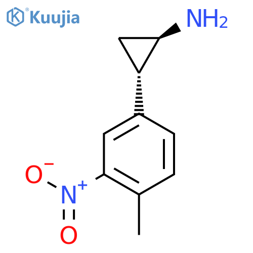 rac-(1R,2S)-2-(4-methyl-3-nitrophenyl)cyclopropan-1-amine structure