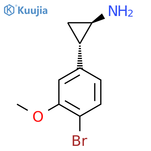 rac-(1R,2S)-2-(4-bromo-3-methoxyphenyl)cyclopropan-1-amine structure
