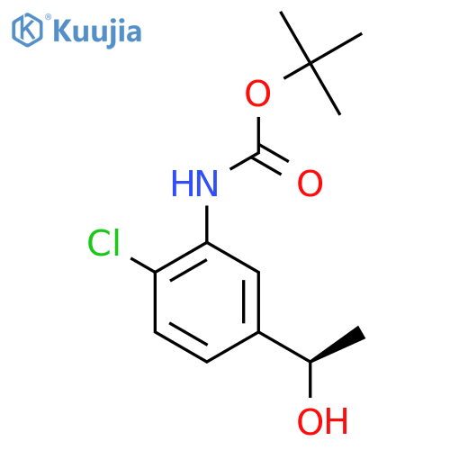 tert-butyl N-{2-chloro-5-(1R)-1-hydroxyethylphenyl}carbamate structure