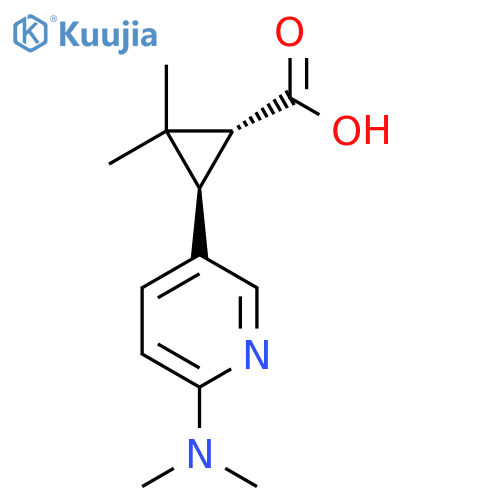 rac-(1R,3R)-3-6-(dimethylamino)pyridin-3-yl-2,2-dimethylcyclopropane-1-carboxylic acid structure