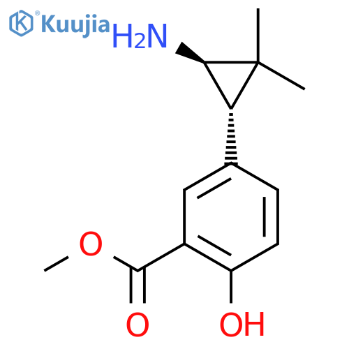 rac-methyl 5-(1R,3S)-3-amino-2,2-dimethylcyclopropyl-2-hydroxybenzoate structure