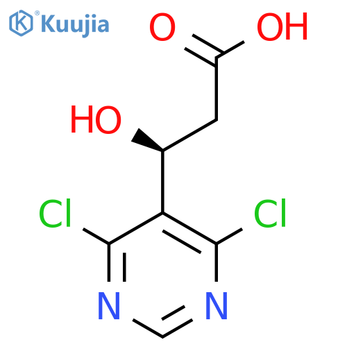 (3S)-3-(4,6-dichloropyrimidin-5-yl)-3-hydroxypropanoic acid structure