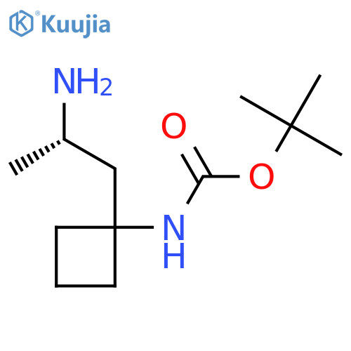 tert-butyl N-{1-(2S)-2-aminopropylcyclobutyl}carbamate structure