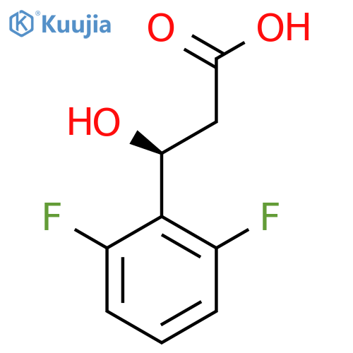 (3S)-3-(2,6-difluorophenyl)-3-hydroxypropanoic acid structure