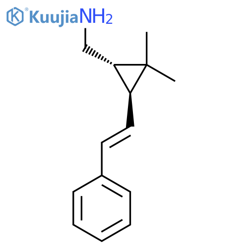 rac-(1R,3R)-2,2-dimethyl-3-(2-phenylethenyl)cyclopropylmethanamine structure