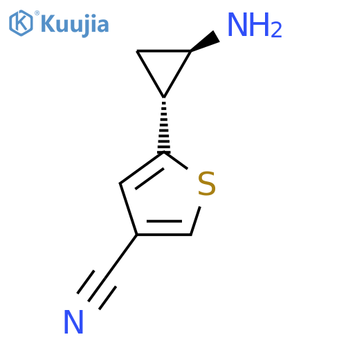 rac-5-(1R,2R)-2-aminocyclopropylthiophene-3-carbonitrile structure