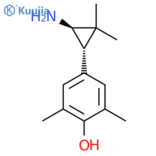 rac-4-(1R,3S)-3-amino-2,2-dimethylcyclopropyl-2,6-dimethylphenol structure