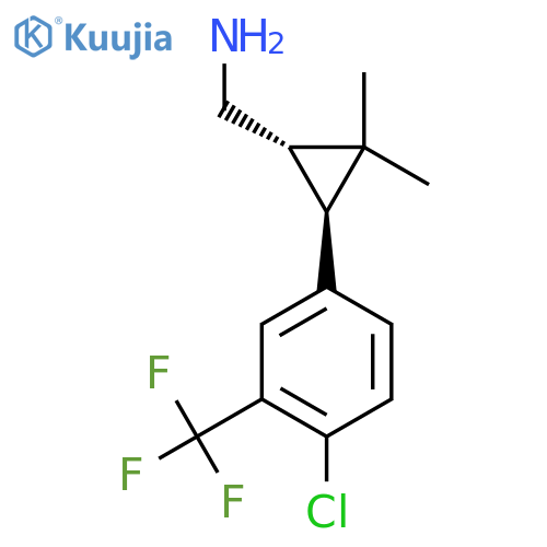 rac-(1R,3R)-3-4-chloro-3-(trifluoromethyl)phenyl-2,2-dimethylcyclopropylmethanamine structure