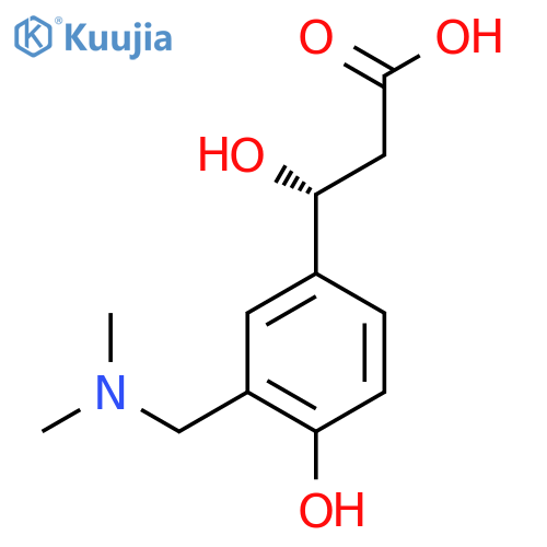 (3R)-3-{3-(dimethylamino)methyl-4-hydroxyphenyl}-3-hydroxypropanoic acid structure