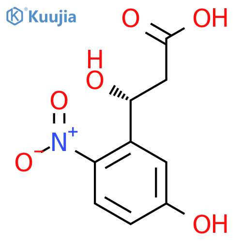 (3R)-3-hydroxy-3-(5-hydroxy-2-nitrophenyl)propanoic acid structure