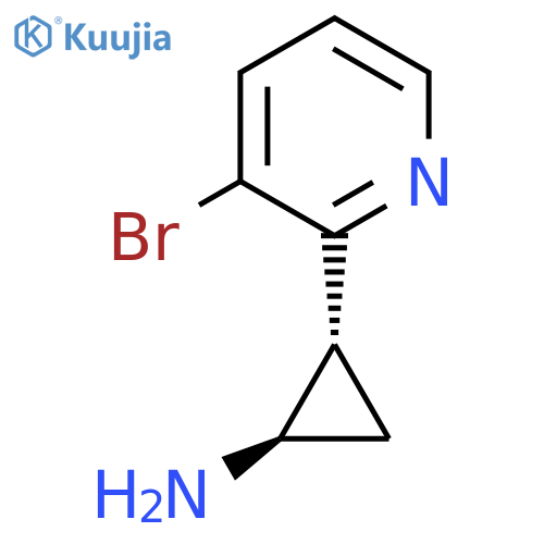 rac-(1R,2R)-2-(3-bromopyridin-2-yl)cyclopropan-1-amine structure