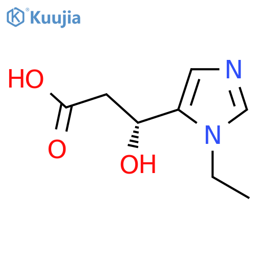 (3R)-3-(1-ethyl-1H-imidazol-5-yl)-3-hydroxypropanoic acid structure