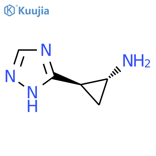 rac-(1R,2R)-2-(1H-1,2,4-triazol-3-yl)cyclopropan-1-amine structure