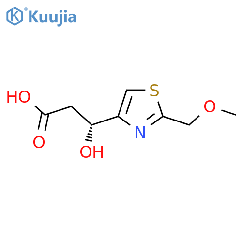 (3R)-3-hydroxy-3-2-(methoxymethyl)-1,3-thiazol-4-ylpropanoic acid structure