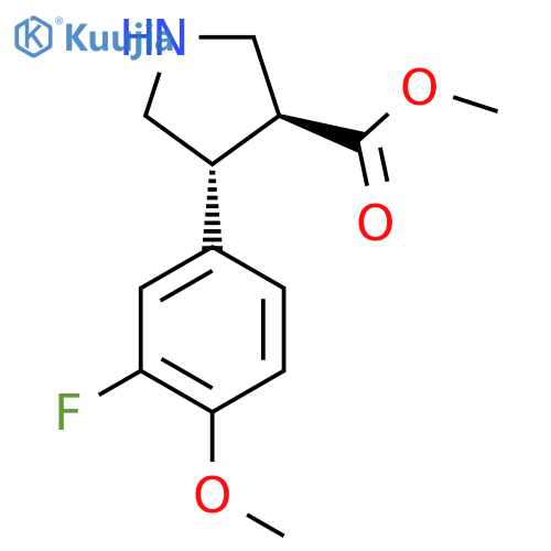 rac-methyl (3R,4S)-4-(3-fluoro-4-methoxyphenyl)pyrrolidine-3-carboxylate structure