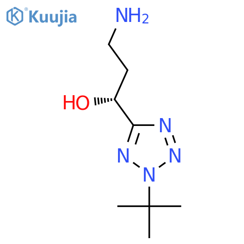 (1R)-3-amino-1-(2-tert-butyl-2H-1,2,3,4-tetrazol-5-yl)propan-1-ol structure