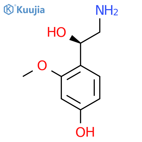 4-(1R)-2-amino-1-hydroxyethyl-3-methoxyphenol structure