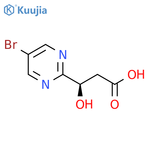 (3R)-3-(5-bromopyrimidin-2-yl)-3-hydroxypropanoic acid structure