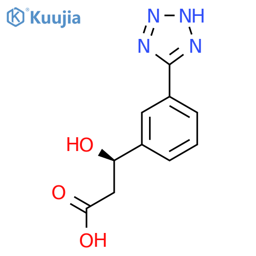 (3R)-3-hydroxy-3-3-(1H-1,2,3,4-tetrazol-5-yl)phenylpropanoic acid structure