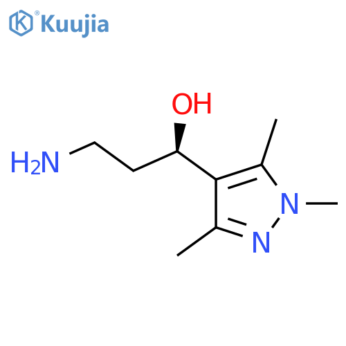 (1R)-3-amino-1-(trimethyl-1H-pyrazol-4-yl)propan-1-ol structure