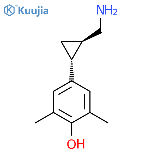 rac-4-(1R,2R)-2-(aminomethyl)cyclopropyl-2,6-dimethylphenol structure