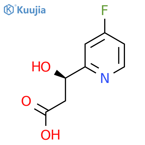 (3R)-3-(4-fluoropyridin-2-yl)-3-hydroxypropanoic acid structure