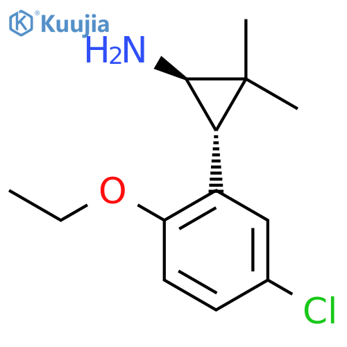 rac-(1R,3R)-3-(5-chloro-2-ethoxyphenyl)-2,2-dimethylcyclopropan-1-amine structure