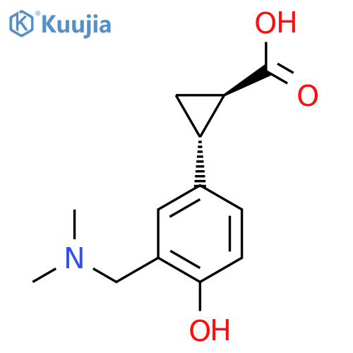 rac-(1R,2R)-2-{3-(dimethylamino)methyl-4-hydroxyphenyl}cyclopropane-1-carboxylic acid structure