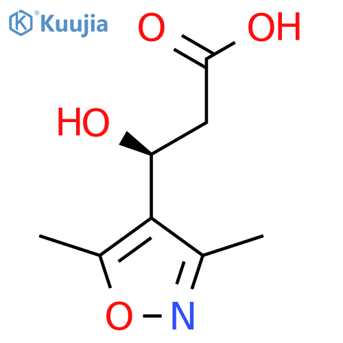 (3S)-3-(dimethyl-1,2-oxazol-4-yl)-3-hydroxypropanoic acid structure