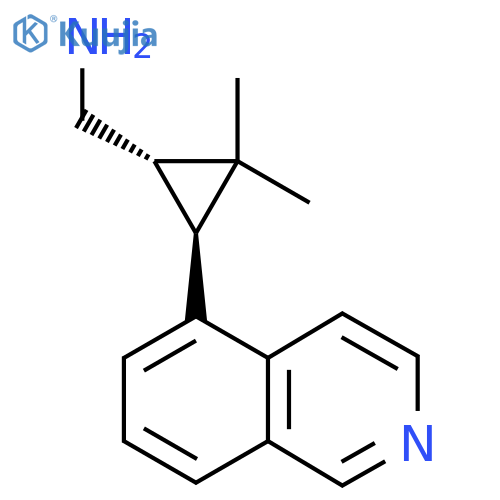 rac-(1R,3R)-3-(isoquinolin-5-yl)-2,2-dimethylcyclopropylmethanamine structure