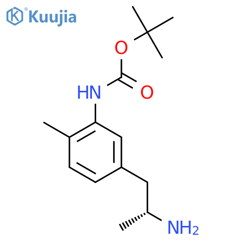 tert-butyl N-{5-(2R)-2-aminopropyl-2-methylphenyl}carbamate structure