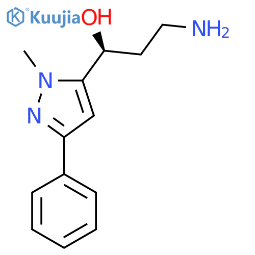 (1S)-3-amino-1-(1-methyl-3-phenyl-1H-pyrazol-5-yl)propan-1-ol structure
