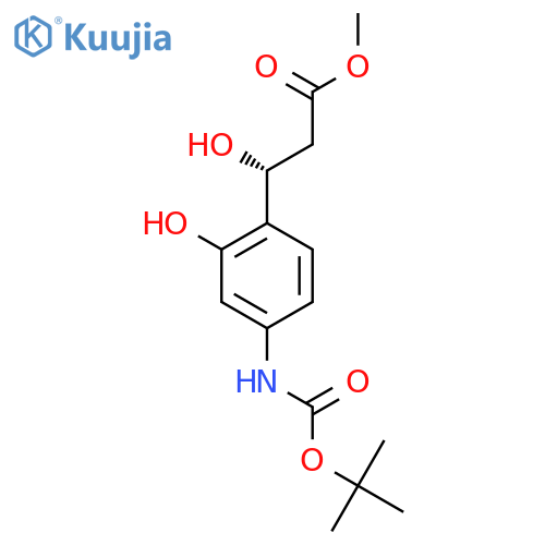 methyl (3R)-3-(4-{(tert-butoxy)carbonylamino}-2-hydroxyphenyl)-3-hydroxypropanoate structure