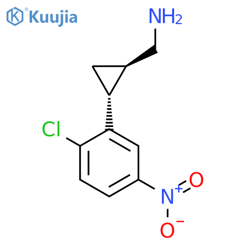 rac-(1R,2R)-2-(2-chloro-5-nitrophenyl)cyclopropylmethanamine structure