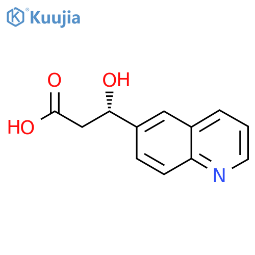 (3S)-3-hydroxy-3-(quinolin-6-yl)propanoic acid structure