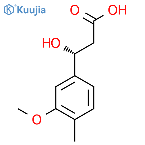 (3R)-3-hydroxy-3-(3-methoxy-4-methylphenyl)propanoic acid structure
