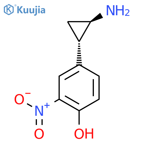 rac-4-(1R,2S)-2-aminocyclopropyl-2-nitrophenol structure