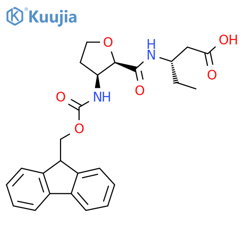 (3S)-3-{(2RS,3SR)-3-({(9H-fluoren-9-yl)methoxycarbonyl}amino)oxolan-2-ylformamido}pentanoic acid structure