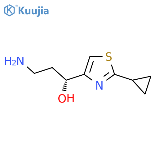 (1R)-3-amino-1-(2-cyclopropyl-1,3-thiazol-4-yl)propan-1-ol structure