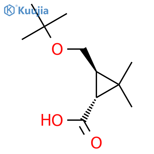 rac-(1R,3R)-3-(tert-butoxy)methyl-2,2-dimethylcyclopropane-1-carboxylic acid structure